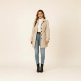 Selara Bay | Women's Belted Button Front Coat