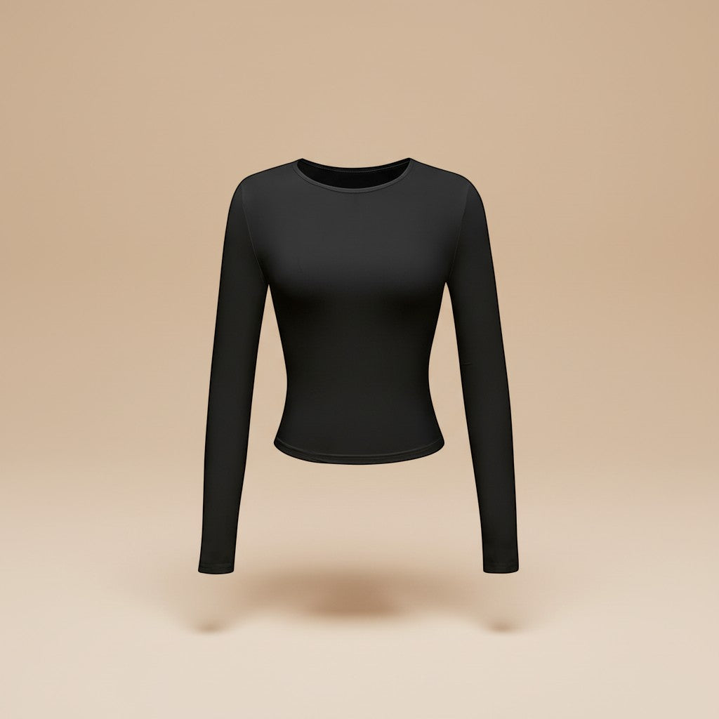 Selara Bay | Women's Long Sleeve Fitted Crew Neck Top