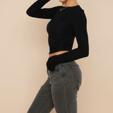 Selara Bay | Women's Long Sleeve Fitted Crew Neck Top