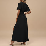 Selara Bay | Women's Wrap V-Neck Maxi Dress