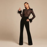 Selara Bay | Women's Lace Long Sleeve Jumpsuit
