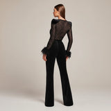 Selara Bay | Women's Lace Long Sleeve Jumpsuit
