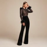 Selara Bay | Women's Lace Long Sleeve Jumpsuit