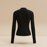Selara Bay | Women's Ruched Long Sleeve Mock Neck Top