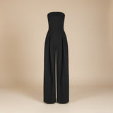 Selara Bay | Women's Strapless Wide Leg Jumpsuit