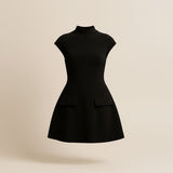 Selara Bay | Women's Mock Neck A-Line Mini Dress