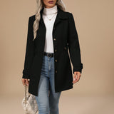 Selara Bay | Women's Belted Button Front Coat