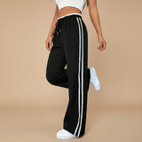 Selara Bay | Women's Wide Leg Side Stripe Track Pants