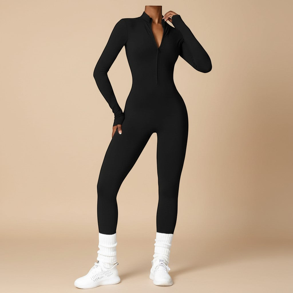 Selara Bay | Women's Long Sleeve Zip Front Jumpsuit
