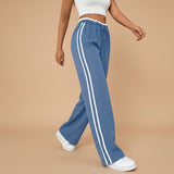 Selara Bay | Women's Wide Leg Side Stripe Track Pants