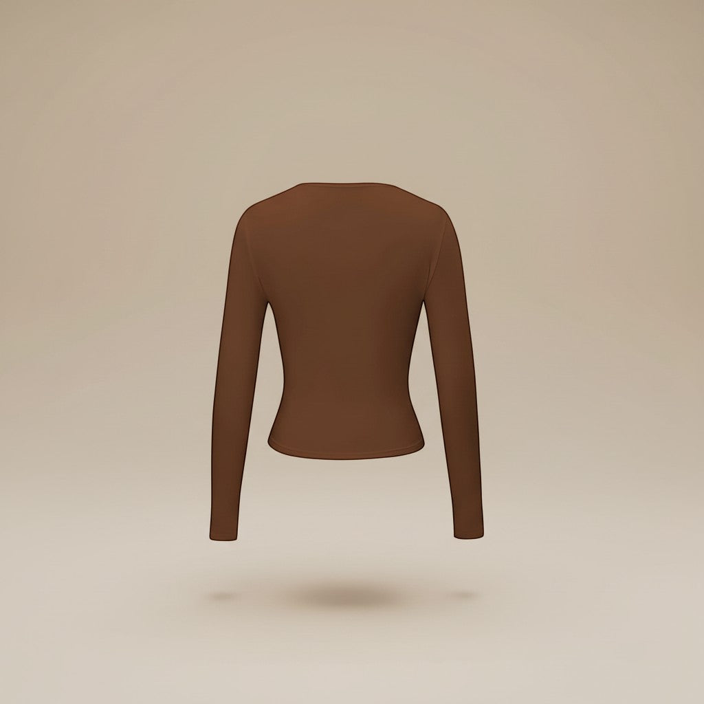 Selara Bay | Women's Long Sleeve Fitted Crew Neck Top
