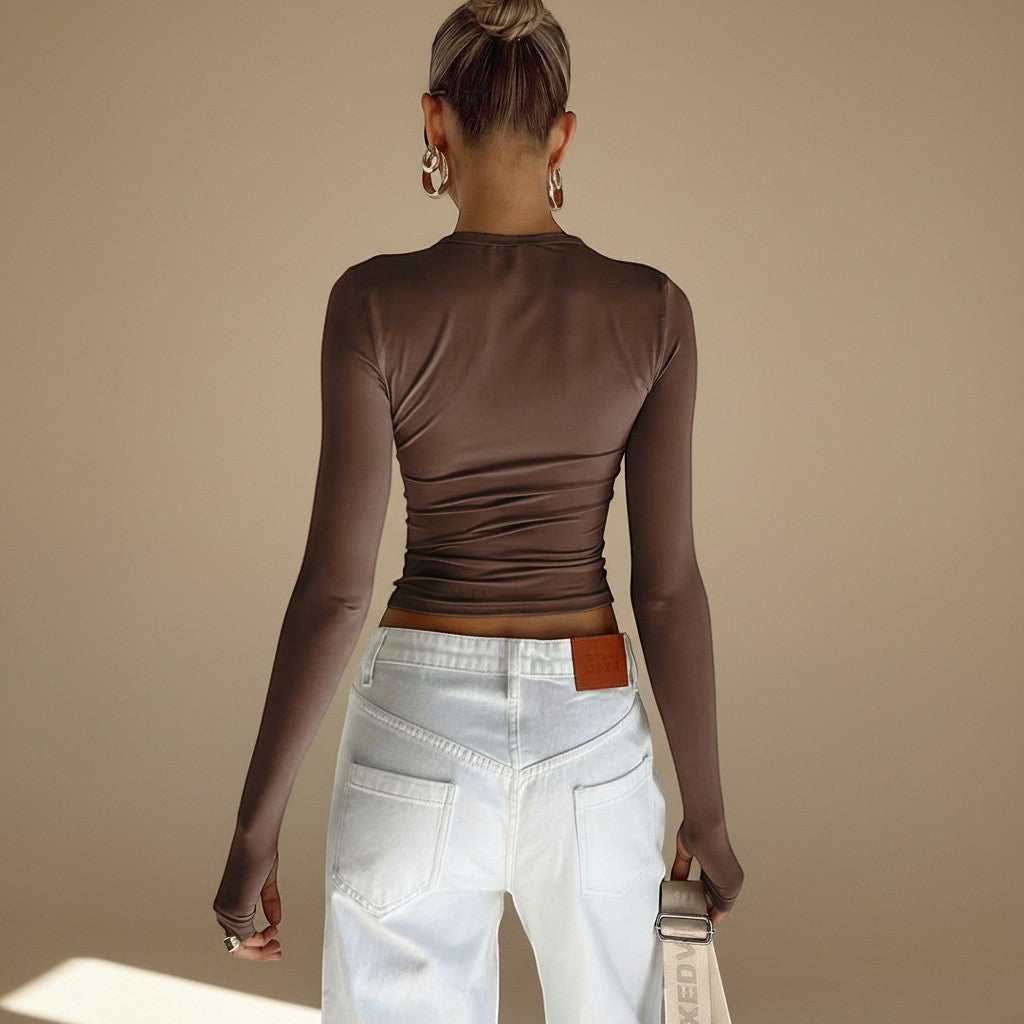 Selara Bay | Women's Long Sleeve Thumbhole Fitted Top