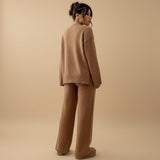 Selara Bay | Women's Knitted Sweater and Wide Leg Pants Set