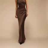 Selara Bay | Women's Sleeveless Satin Maxi Dress