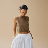 Selara Bay | Women's Cropped Sleeveless Knit Top