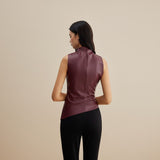 Selara Bay | Women's Draped Mock Neck Sleeveless Top