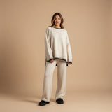 Selara Bay | Women's Knitted Sweater and Wide Leg Pants Set