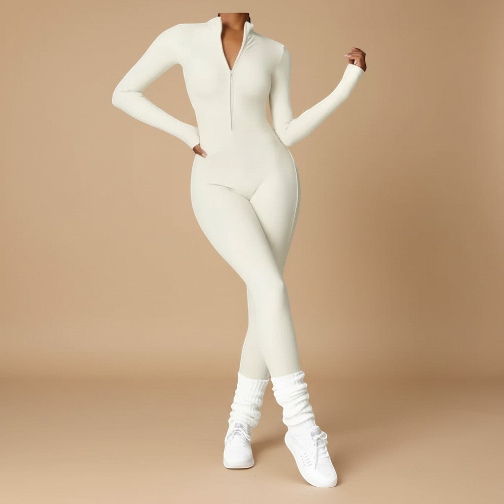 Selara Bay | Women's Long Sleeve Zip Front Jumpsuit