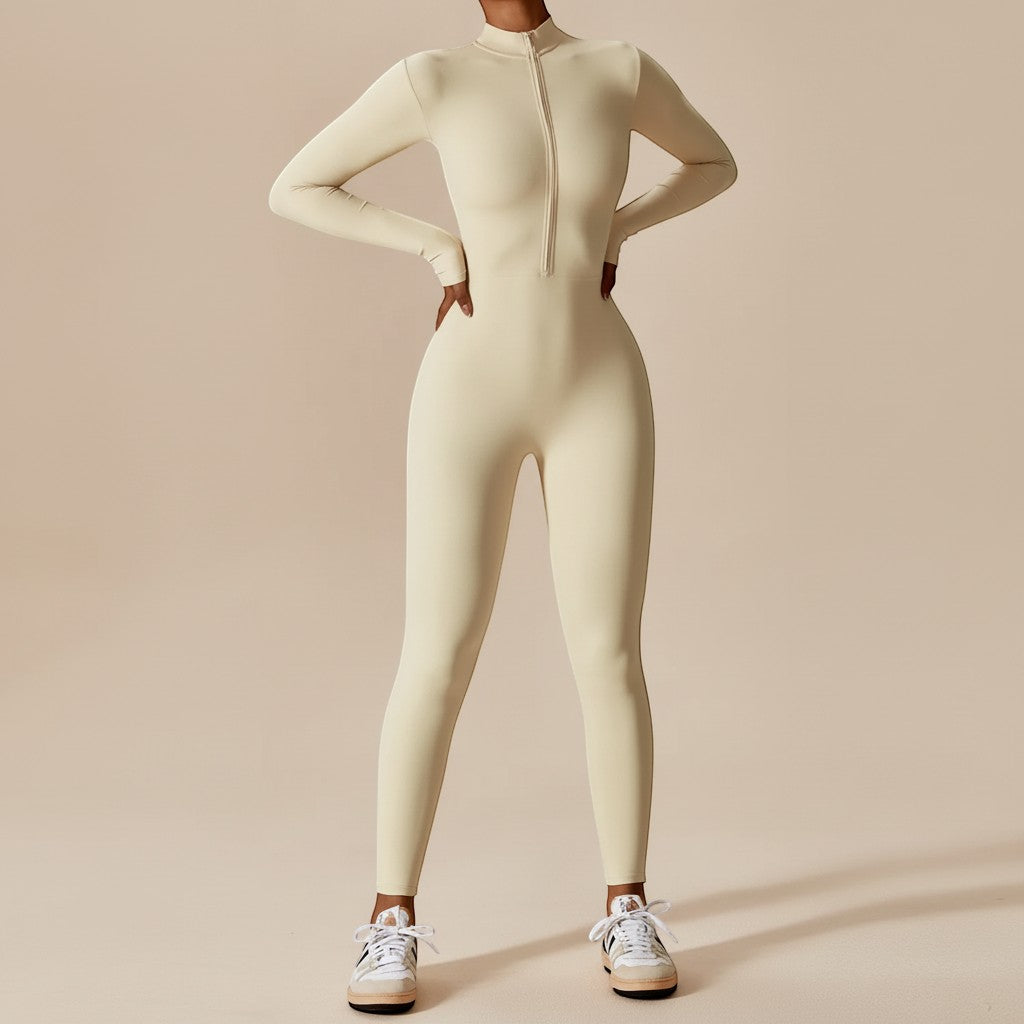 Selara Bay | Women's Long Sleeve Zip Front Jumpsuit