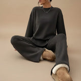 Selara Bay | Women's Knitted Sweater and Wide Leg Pants Set