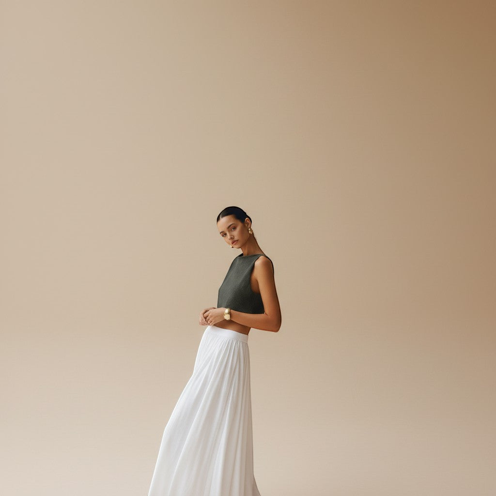 Selara Bay | Women's Cropped Sleeveless Knit Top