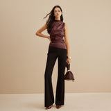 Selara Bay | Women's Draped Mock Neck Sleeveless Top