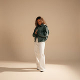 Selara Bay | Women's Oversized Zip Front Faux Leather Jacket