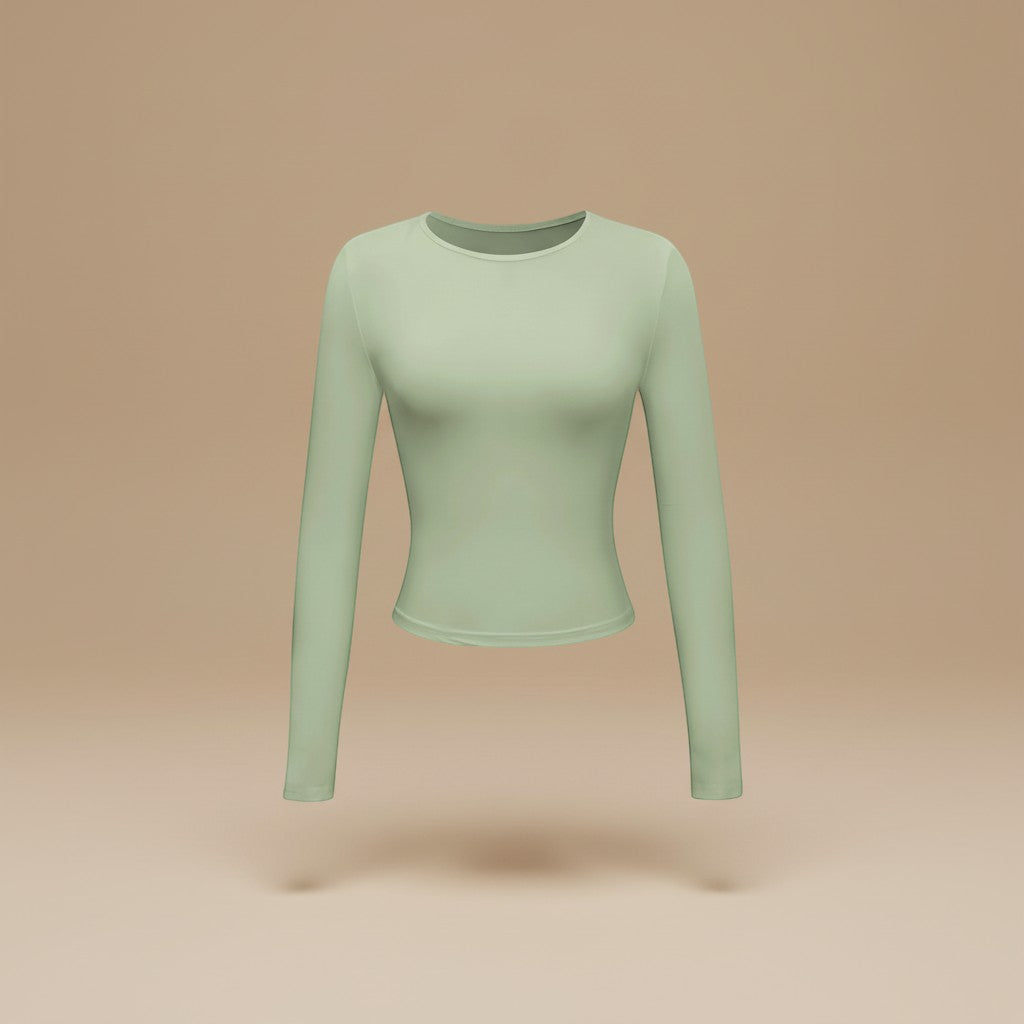 Selara Bay | Women's Long Sleeve Fitted Crew Neck Top
