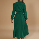 Selara Bay | Women's Pleated Tie Waist Maxi Dress