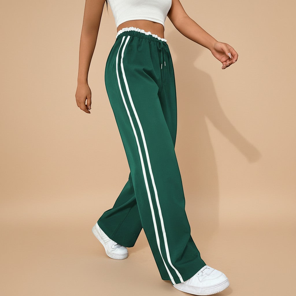 Selara Bay | Women's Wide Leg Side Stripe Track Pants