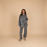 Selara Bay | Women's Knitted Sweater and Wide Leg Pants Set