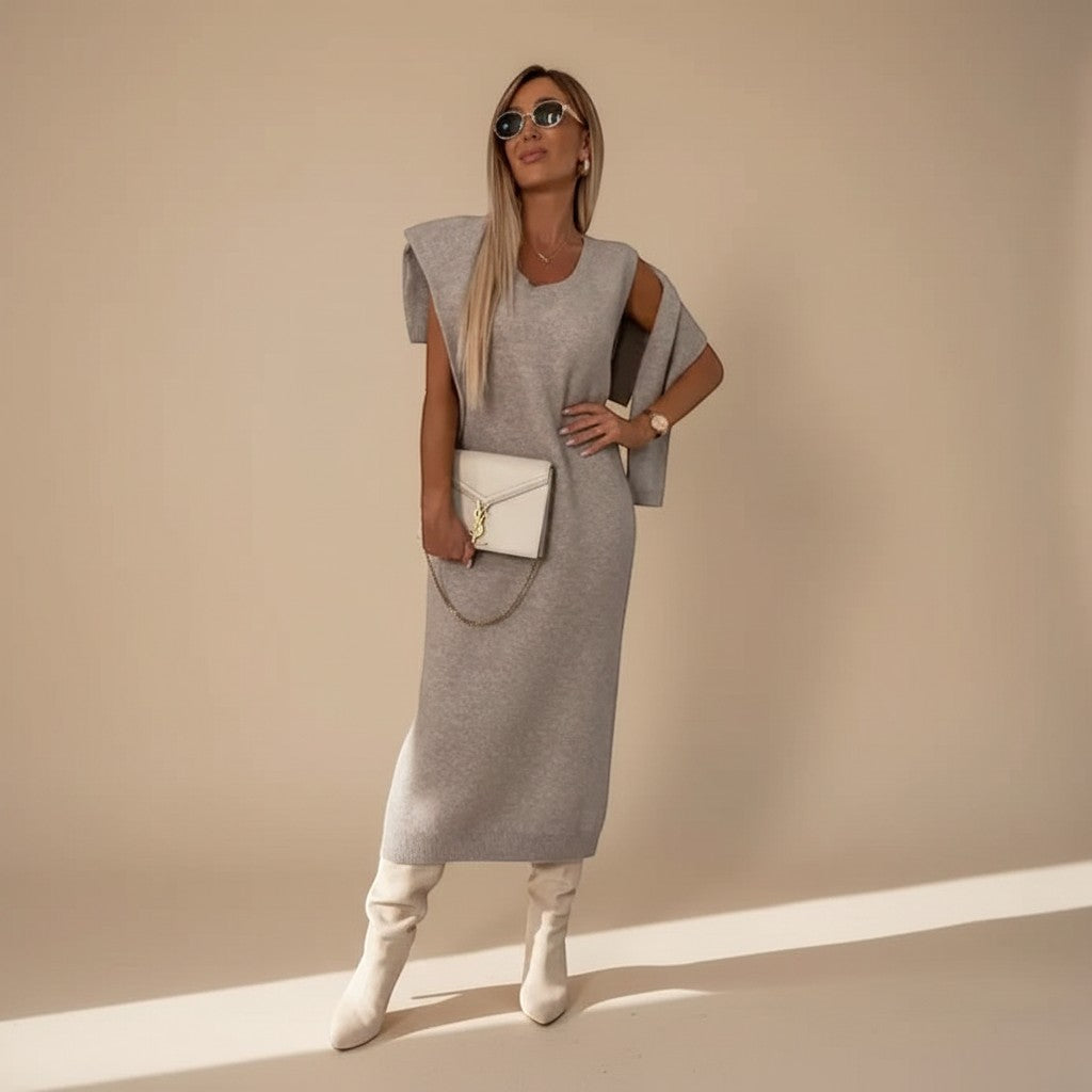 Selara Bay | Women's Turtleneck Sweater and Midi Skirt Set