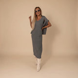 Selara Bay | Women's Turtleneck Sweater and Midi Skirt Set