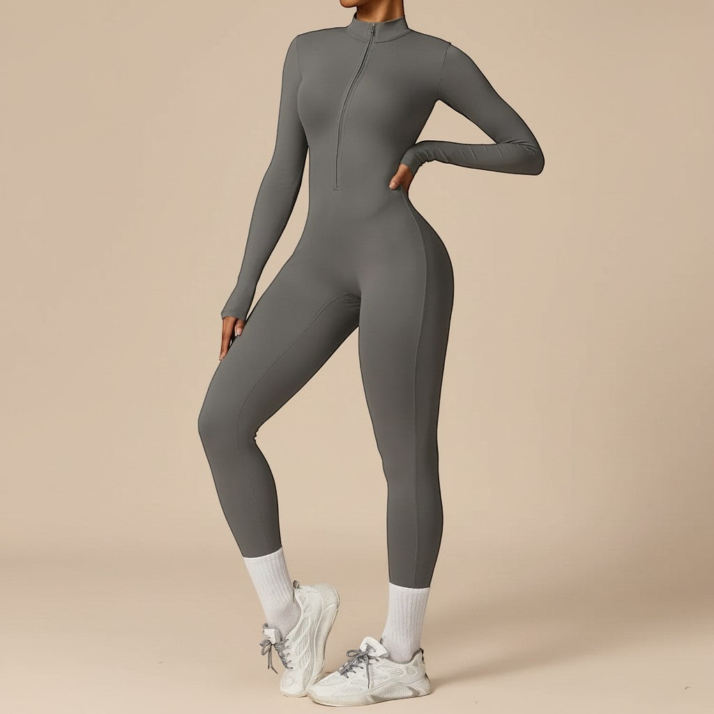 Selara Bay | Women's Long Sleeve Zip Front Jumpsuit