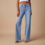 Selara Bay | Women's High Waist Wide Leg Jeans