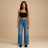 Selara Bay | Women's High Waist Straight Leg Jeans