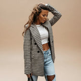 Selara Bay | Women's Houndstooth Double Breasted Blazer