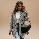 Selara Bay | Women's Houndstooth Double Breasted Blazer