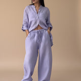 Selara Bay | Women's Button Shirt and Wide Leg Pants Set