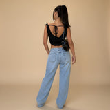 Selara Bay | Women's Straight Leg High Waist Jeans