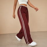 Selara Bay | Women's Wide Leg Side Stripe Track Pants
