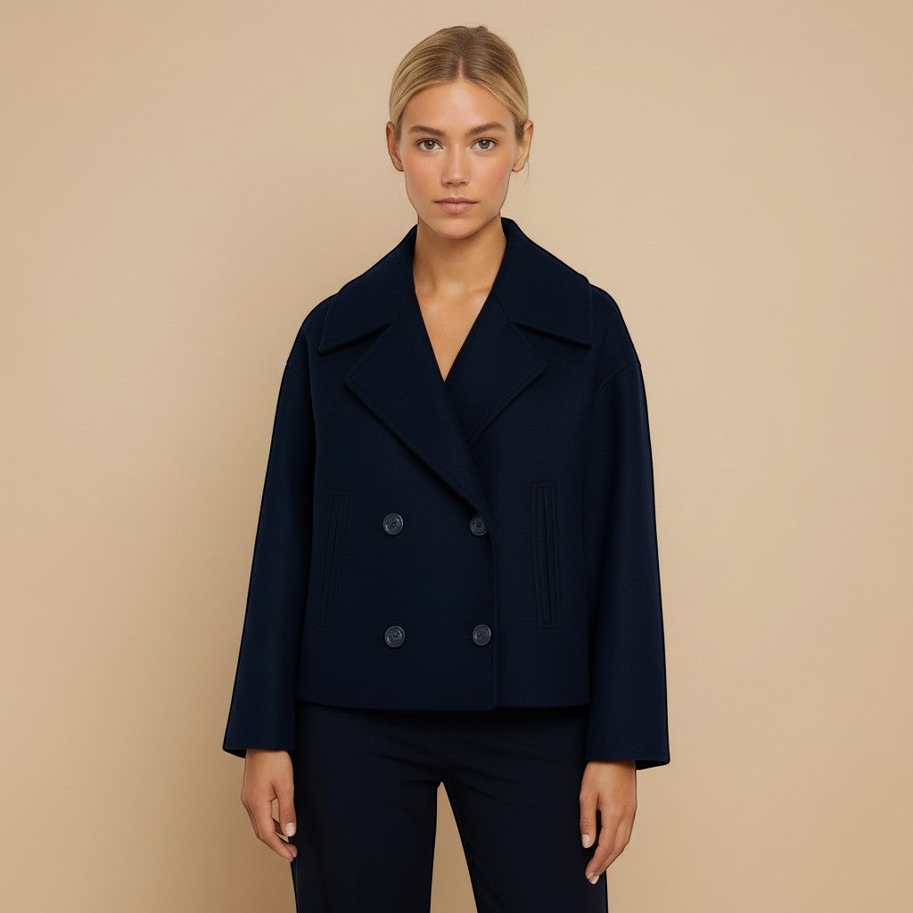Selara Bay | Women's Double Breasted Cropped Peacoat