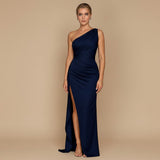 Selara Bay | Women's One-Shoulder High Slit Maxi Dress