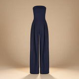 Selara Bay | Women's Strapless Wide Leg Jumpsuit