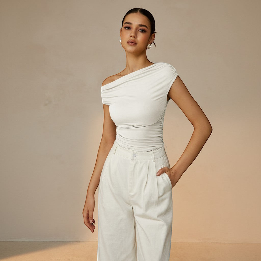 Selara Bay | Women's Off-Shoulder Ruched Top