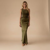 Selara Bay | Women's Sleeveless Satin Maxi Dress