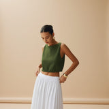 Selara Bay | Women's Cropped Sleeveless Knit Top