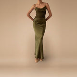 Selara Bay | Women's Sleeveless Satin Maxi Dress