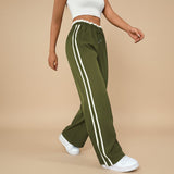 Selara Bay | Women's Wide Leg Side Stripe Track Pants