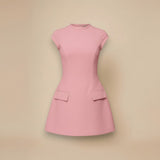 Selara Bay | Women's Mock Neck A-Line Mini Dress